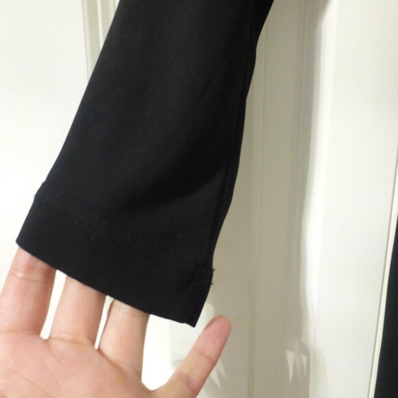 BEBE black yoke three quarter sleeve dress with mesh insert - Picture 4 of 7